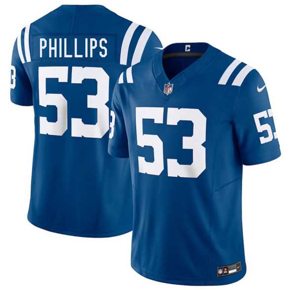 Men & Women & Youth Indianapolis Colts #53 Jacob Phillips Blue 2025 F.U.S.E. Vapor Limited Stitched Jersey